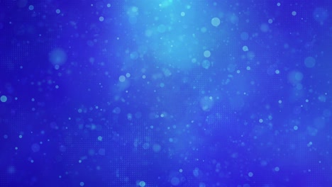 loopable blue water background with floating rotating particles and bubbles