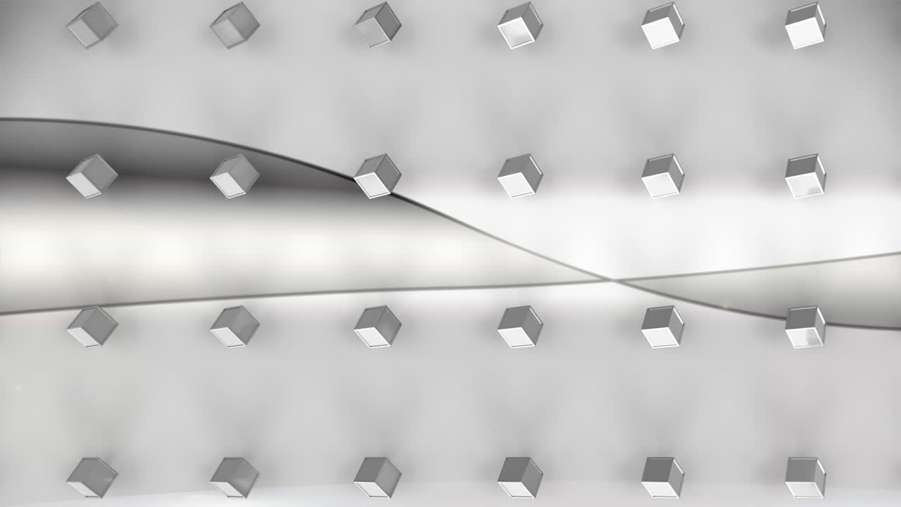 회색 배경에 움직이는 3d 큐브