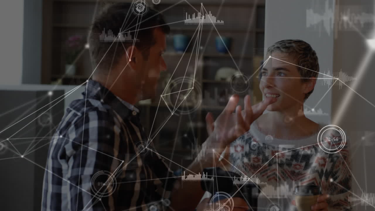 gráfico y gráfico sobre la interfaz de realidad virtual.