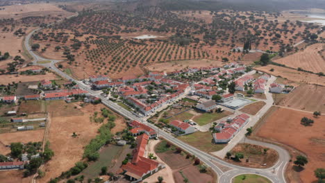 Aerial-Views-Of-Santa-Susana-Village,-Alentejo,-Portugal-7