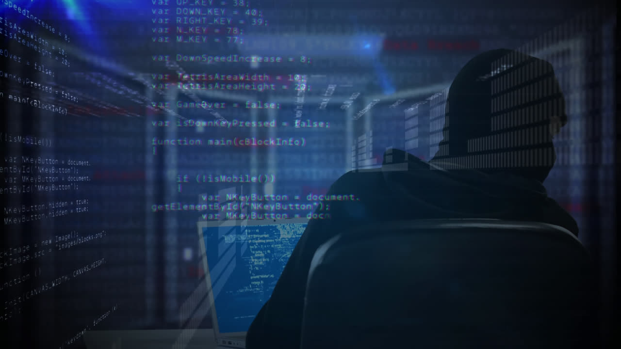 Digital composite of hacker