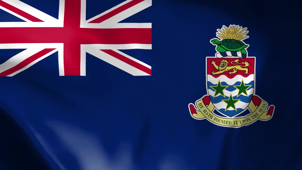 Bandiera delle Isole Cayman che sventola al vento
