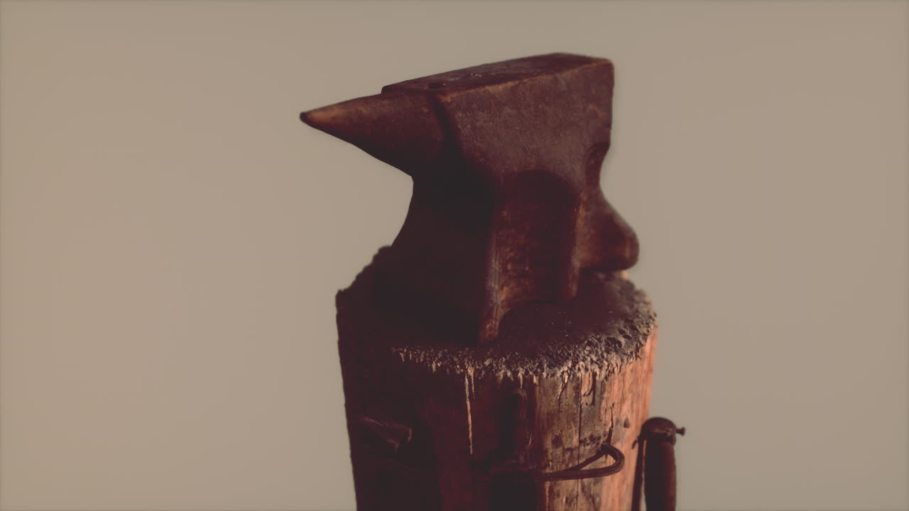 un yunque oxidado de la vieja forja del pueblo
