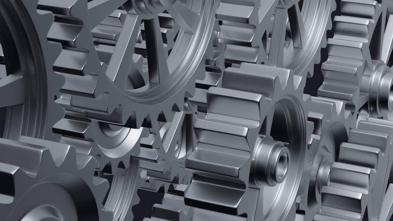 un montón de engranajes están girando