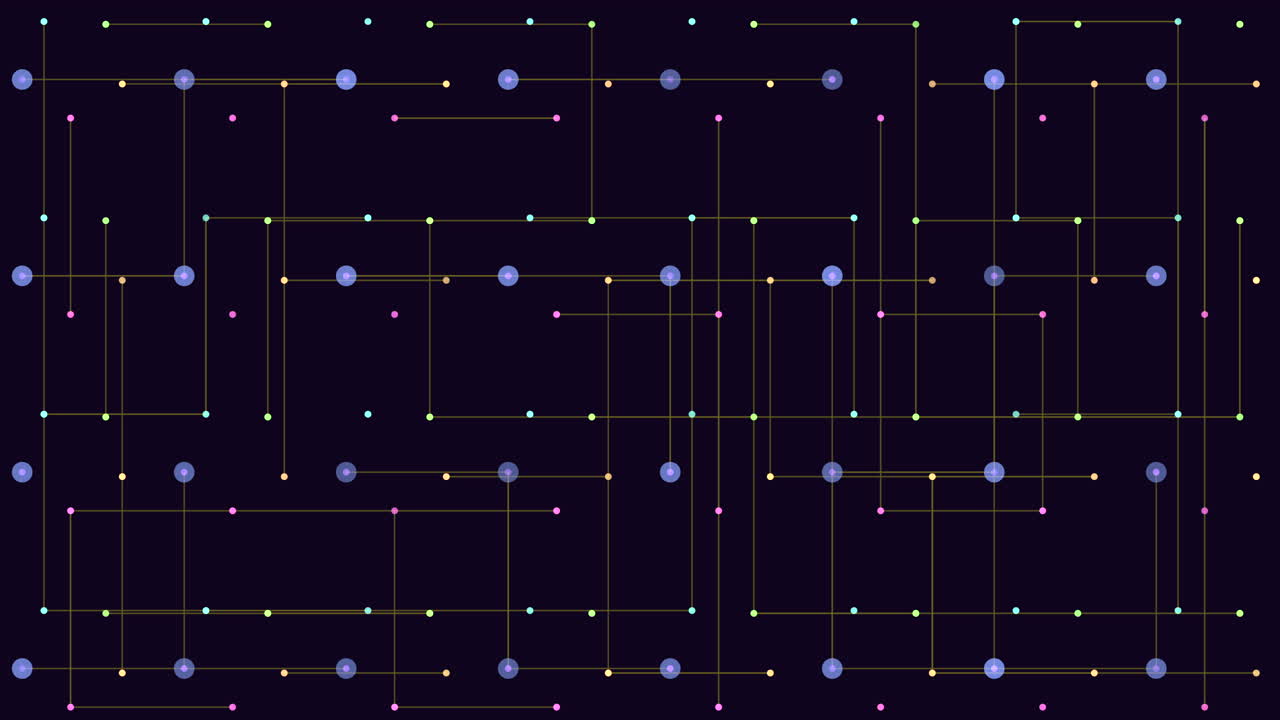 네온 라인이 있는 미래형 큐브 및 도트 패턴
