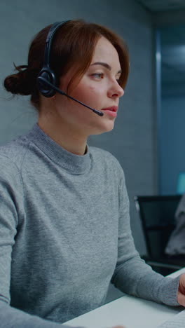 woman working from home call center