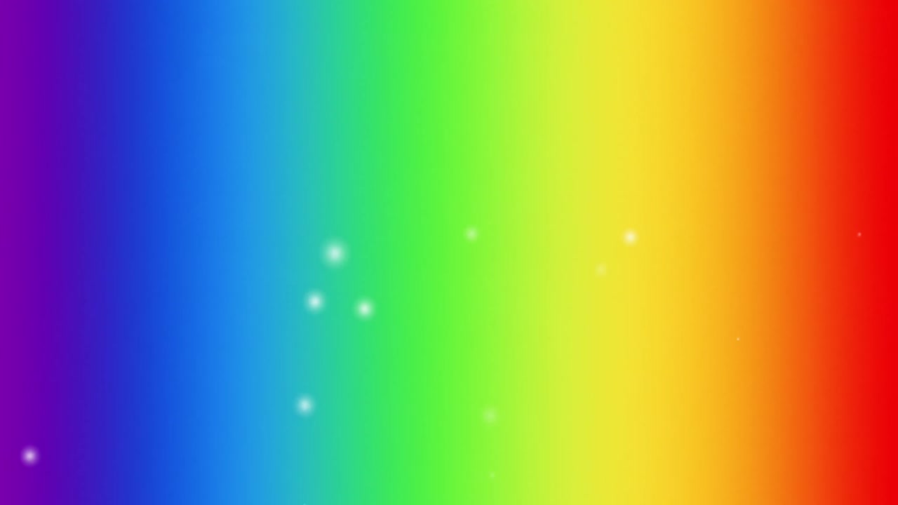 animación de manchas blancas que se mueven sobre el fondo del arco iris.