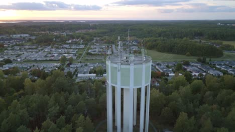 water tower in residential area