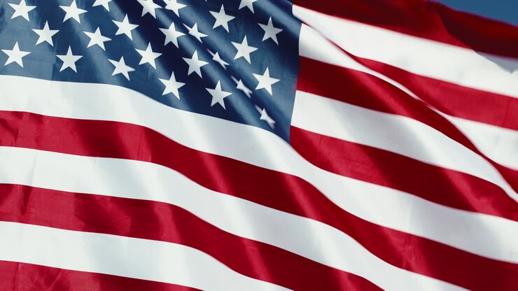 アメリカ国旗が空に