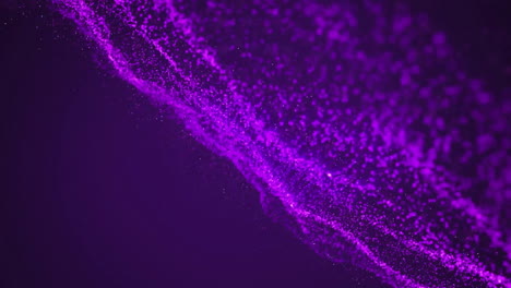 animation of mesh of purple glowing light trails moving over black background