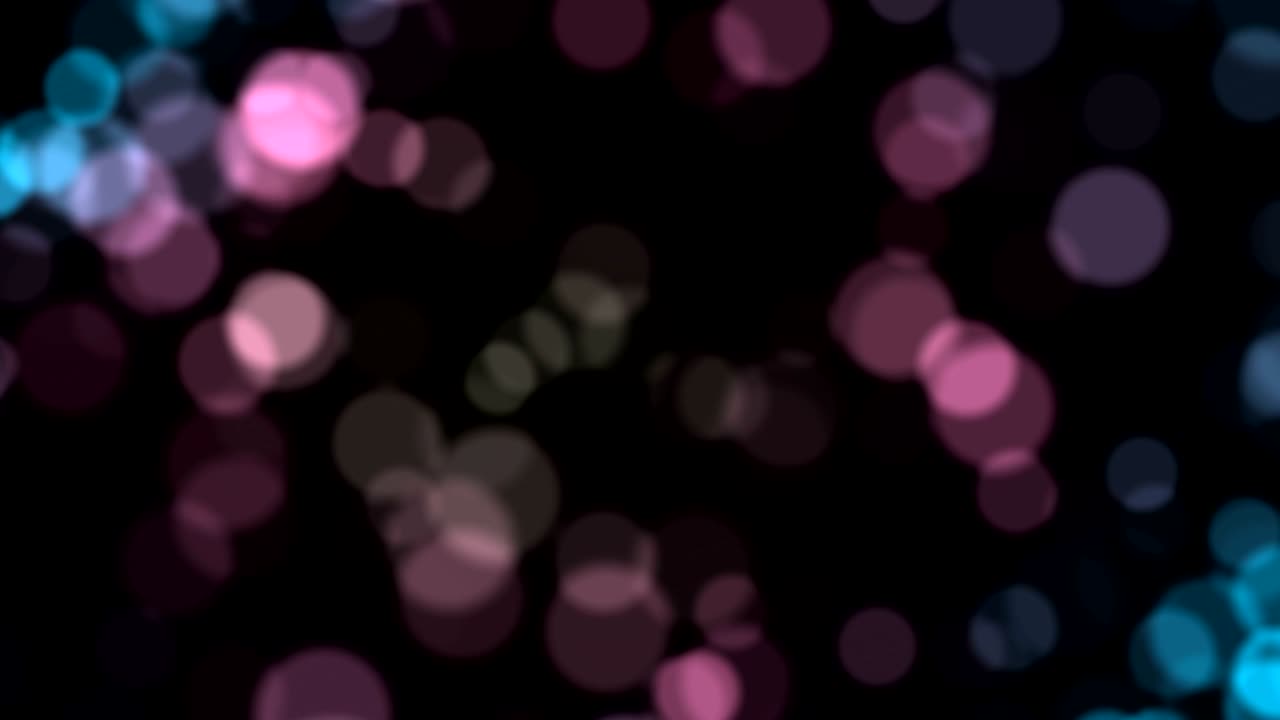 movimiento lento púrpura y azul bokeh poco profundo dof luces brillantes brillo en fondo negro renderización 3d