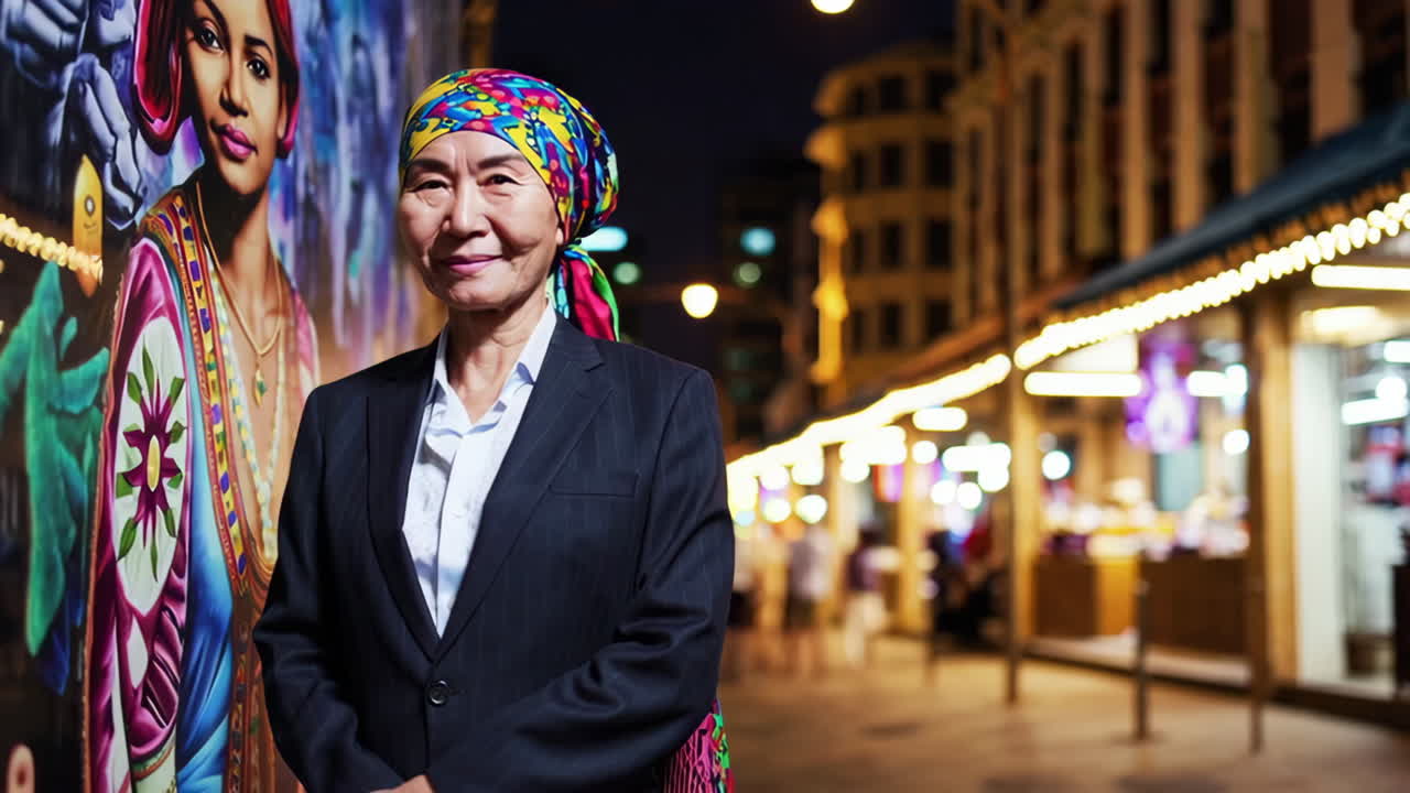 Senior Woman in City Market