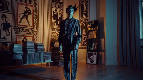 1920s fashion model in retro interior