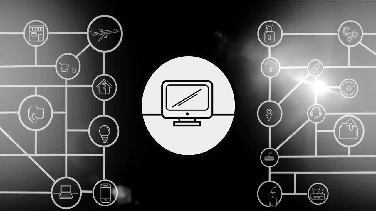 animación de iconos comerciales a través de la computadora