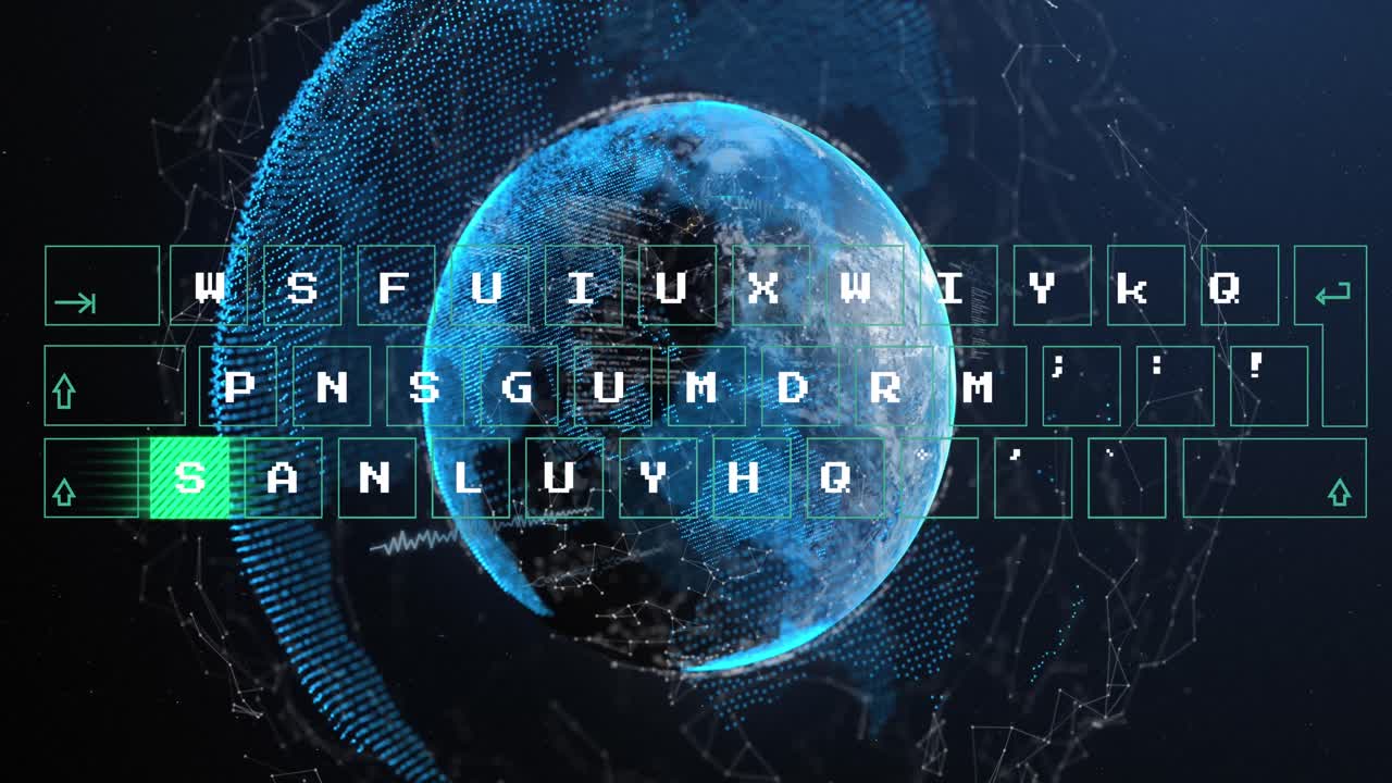 전 세계 컴퓨터 데이터 처리의 애니메이션