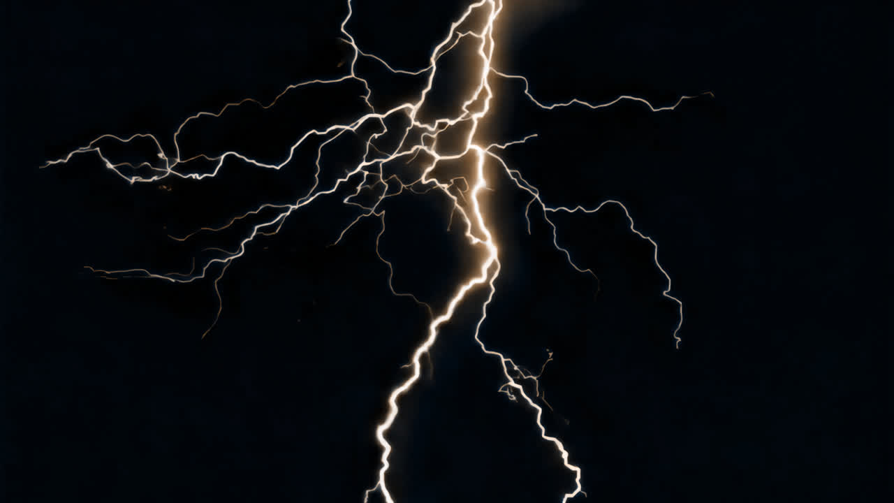 Strong lightning animated overlay, transparent 4K video, alpha channel, ProRes 4444