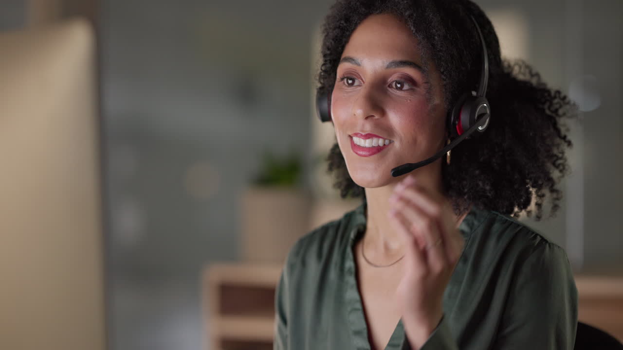 Business woman, computer and call center