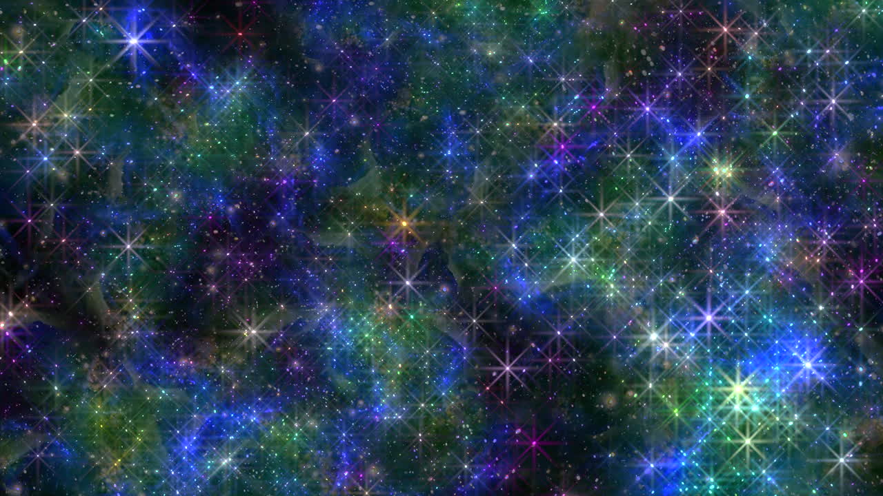 천상의 교향곡 화려한 별자리 별자리 생생한 파란색, 초록색, 보라색