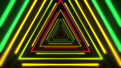 Neon-rainbow-geometric-triangles-in-dark-space