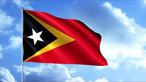 east timor flag waving in the wind