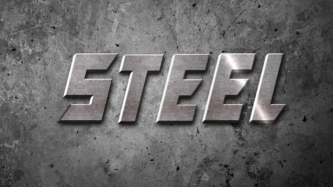 Steel Text on Grunge Metallic Background