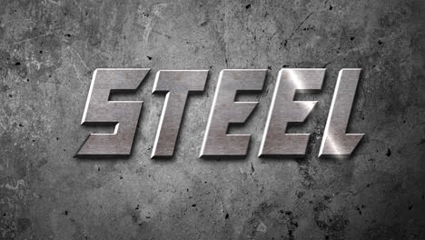 steel text on grunge metallic background
