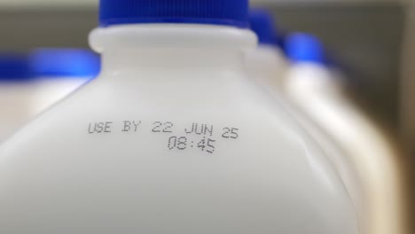 milk bottles with use-by date