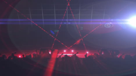 laser light show animation over crowd of people at concert