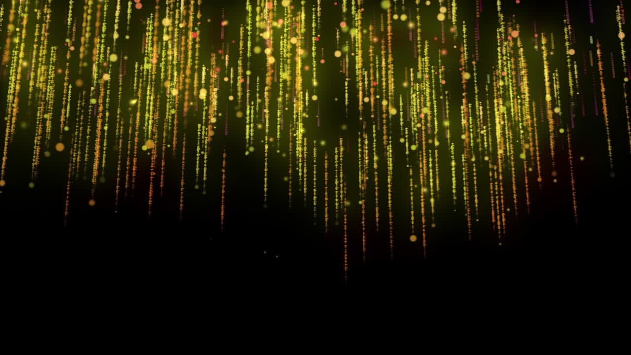 골드 라인 점 입자 요소 떨어지는 비 개념