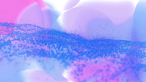 abstract animation with blue and pink particles flowing over soft pastel background