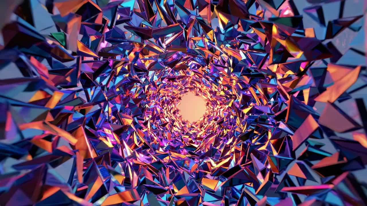 Colorful Abstract Geometric Tunnel Art