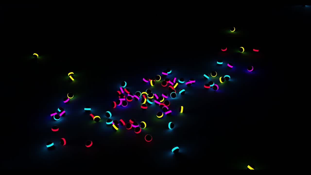 Abstract 3D Background with Neon Spheres