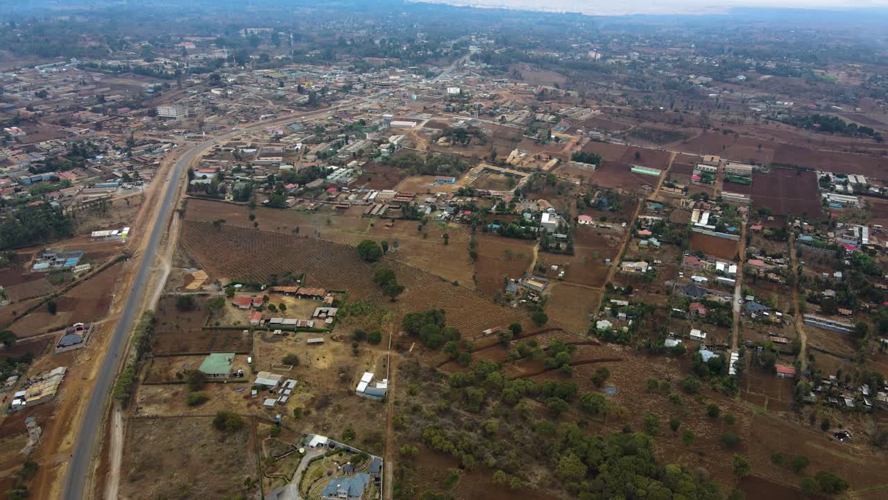 Vista drone del Kenya rurale