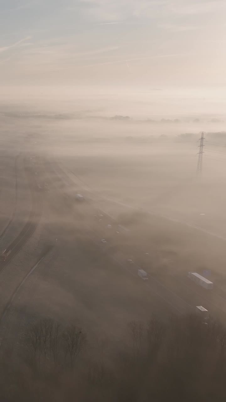 Foggy Highway Sunrise