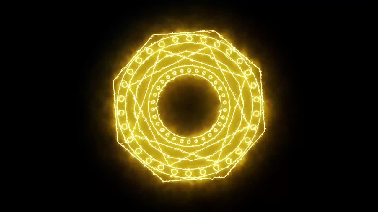 hexagon fire power overwhelming around powerful magic circle