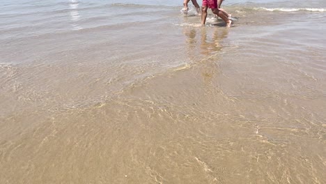 mar atlántico con algunas personas caminando en la primavera