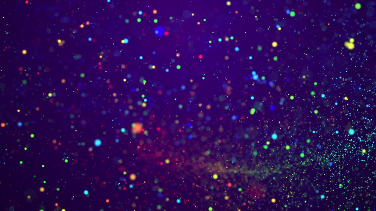 마법의 입자가 공중에 날아다니며, 보케 효과, 다채로운 입자가 물 에서 반이고, 아름다운 구름과 빛의 효과를 부드럽게 형성합니다.