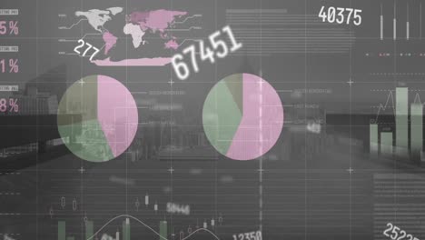 Animation-of-changing-numbers-and-statistical-data-processing-against-aerial-view-of-cityscape