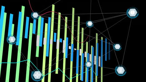 animation of digital data processing over network of connections