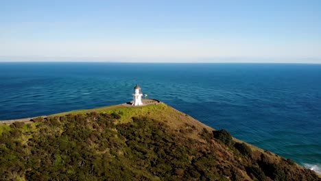cape reinga lighthouse, new zealand aerial orbit