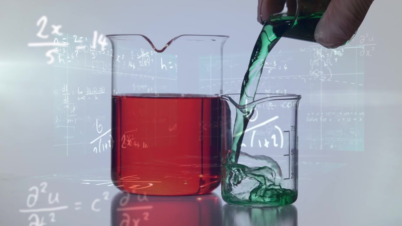 Animation of mathematical equations over beaker