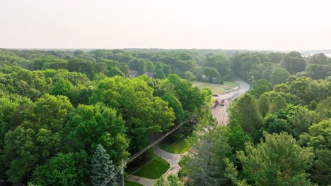 rising over forest park in muskegon during a summer sunrise