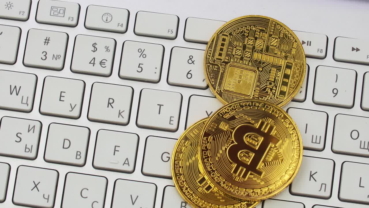 Bitcoins on Keyboard