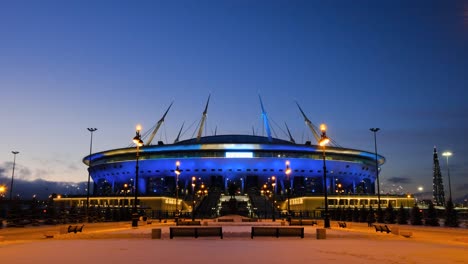 zenith stadium at night in winter