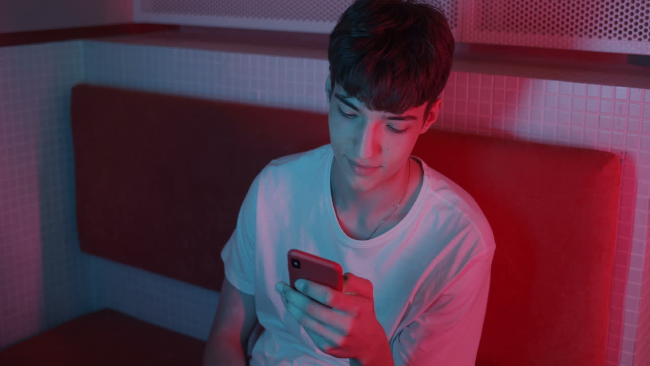 Young man using a smartphone