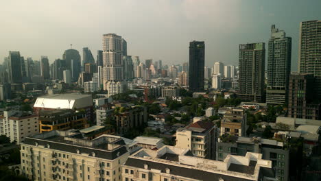 cityscape aerial view with skyscrapers and buildings