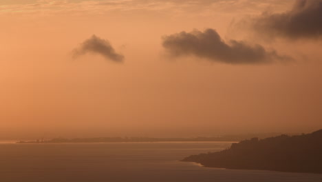 orange sky sunrise over warrenpoint from flagstaff viewpoint on fathom hill near newry