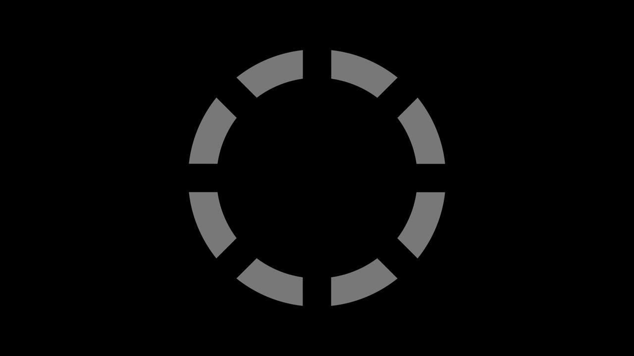 무지개 색의 로딩 서클 아이콘 애니메이션, 검은 바탕에 고립되어 있습니다.