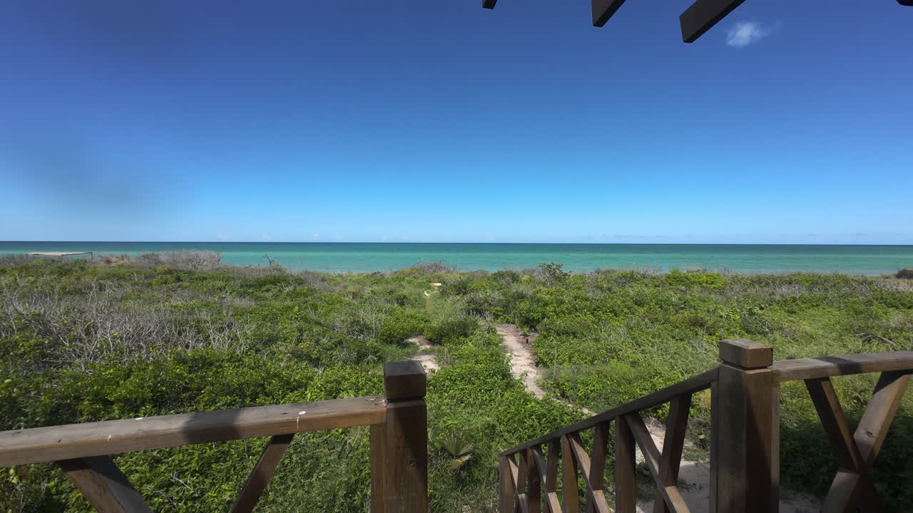 Beach house Sisal ocean Gulf of México turquoise sea in Sisal, Yucatán