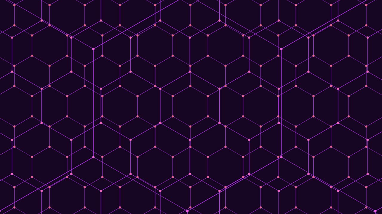 A seamless, repeating pattern of purple lines in a hexagonal arrangement covering the entire image. The lines form a visually captivating and harmonious design